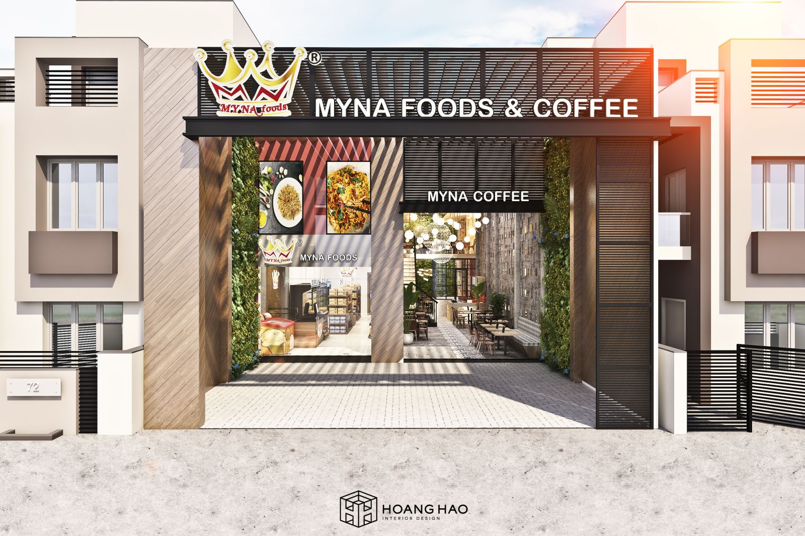 Thiết Kế Quán Coffee MYNAFOOD 100m2 -